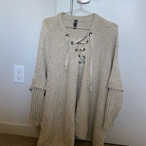 Drape Sweater - Hockey Tie Front